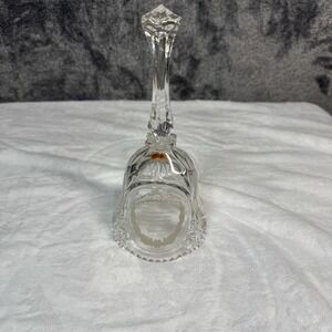 Artmark 24% Lead Crystal Dinner Bell 1986 The Lord's Prayer & Praying Hands